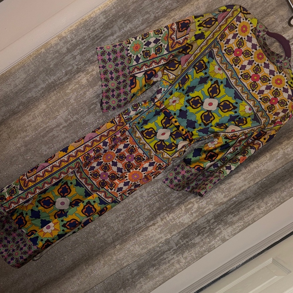 Zara Multicolor Floral & Geometric Print Long Kimono - Picture 5 of 5